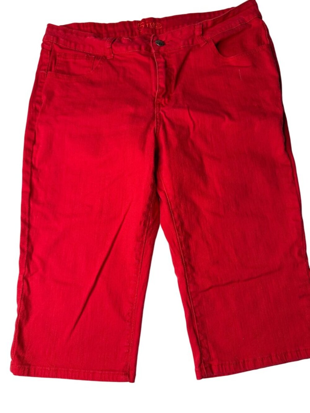 5ive Womens Red Capri Pants Cotton-Polyester Blend Size 16